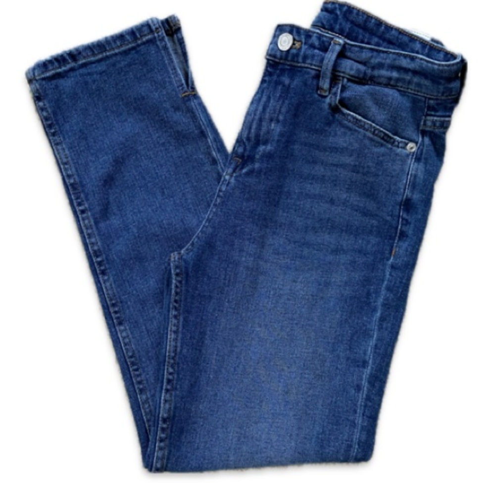 Massimo Dutti straight leg ankle jeans with split hem.
